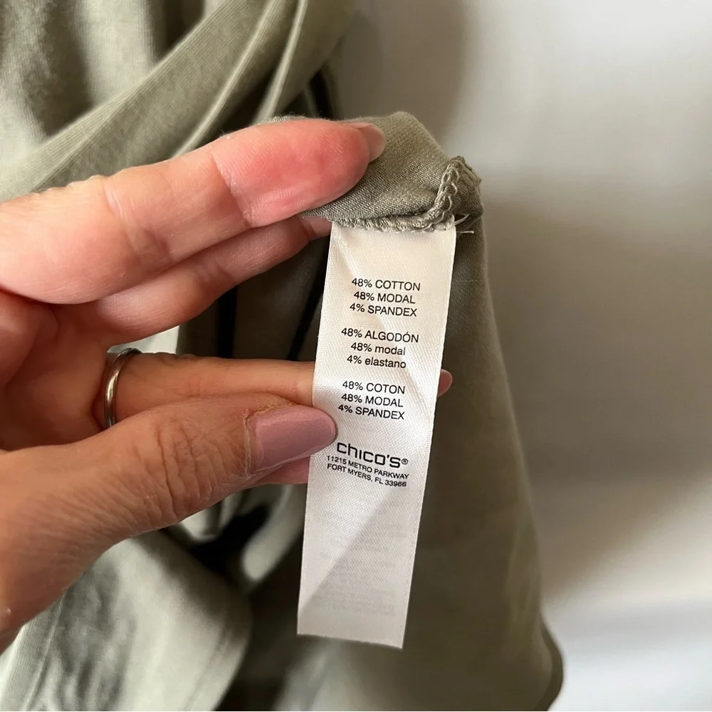 Chico’s Green Safari Shirt Dress NWT